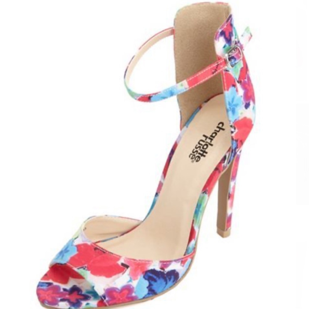 Charlotte Russe Floral Strappy Heels - Picture 1 of 2